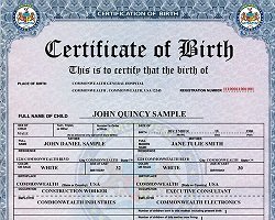 Birth, marriage, death certificates